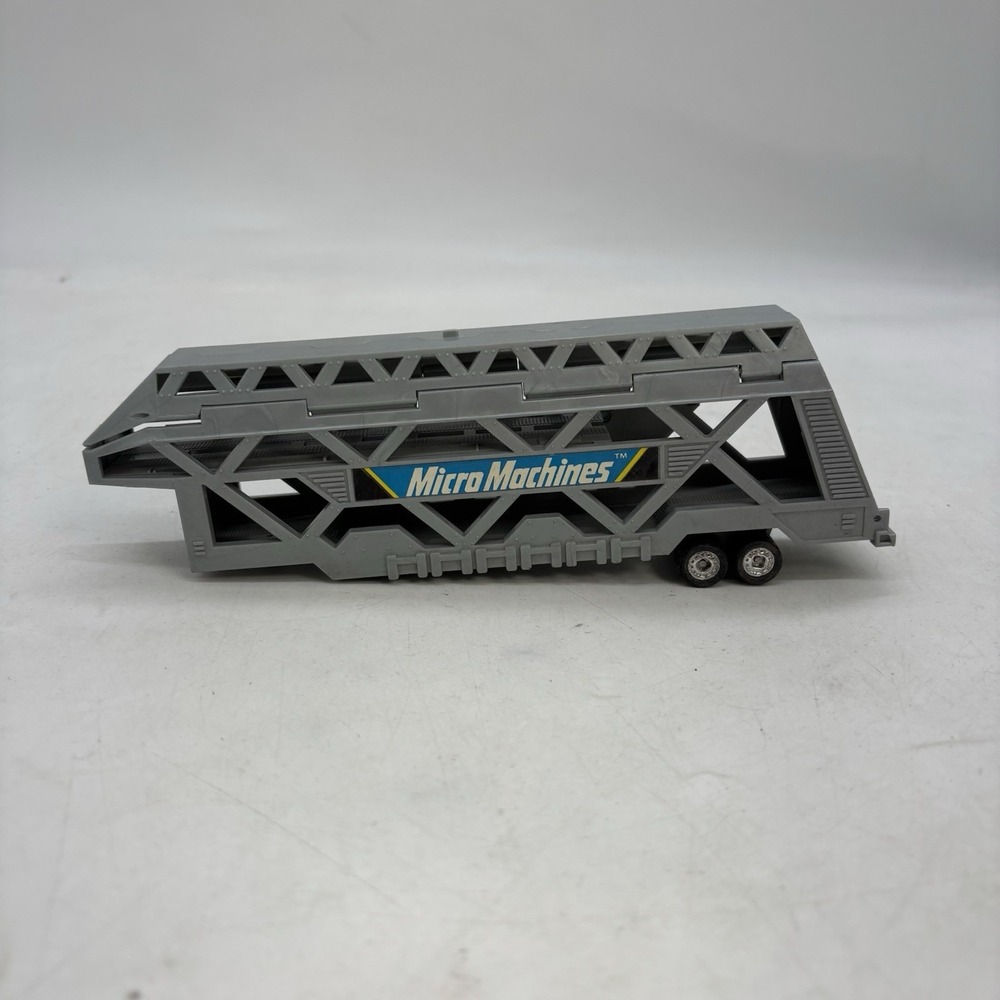 Micro Machines Big Rig Hauler Car Carrier Trailer Grey Galoob 1988
